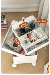 Swivel Cabinet opslagplank ABS Plastic 5-laags snacks opslagcontainer kast lade Universal Wheel Nordic Morden