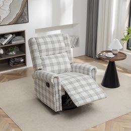 Draaibare schommelstoel, handmatige schommelstoel, draaibare fauteuil met rugleuning, zweefvliegtuig 360 graden draaistoel met gevoerde zitting, draaibare fauteuil