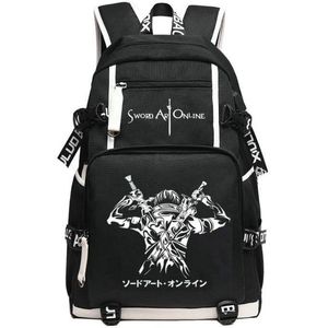 Mochila Sword Art Online Mochila Kirigaya Kazuto Mochila escolar de dibujos animados SAO Mochila estampada Mochila informal Mochila para ordenador