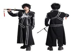 Épée Art en ligne Cosplay Costume Kirigaya Kazuto Robe Anime SAO Kirito Long pardessus Trench cape ceinture bretelles Ani5989912
