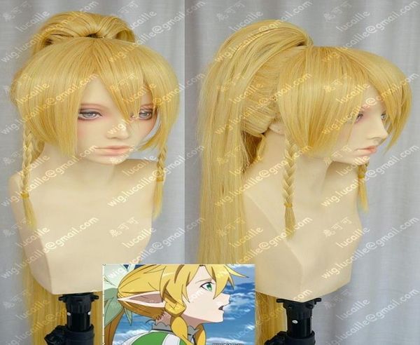 Sword Art Online Leafakirigaya Suguha Cosplay Wig avec 100 cm Long Ponytail Wig8295538