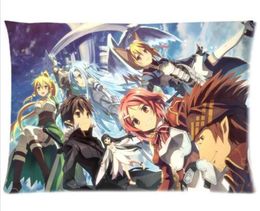 Sword art online SAO Op maat bedrukt ontwerp Aangepaste rechthoekige kussensloop 16quotx24quot 20quotx30quot één zijde1009938