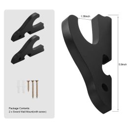 Montaje de pared de espada 2/set de 1 nivel Katana Soportes Panga de pantalla ajustable para Samurai Sword Tanto Relerpier Cosplay Rack