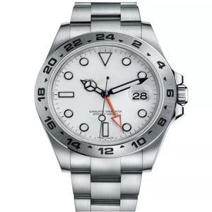 SX Asia – montre GMT pour hommes, 42mm, cadran blanc et noir, aiguille Orange, en acier inoxydable, Explorer, mécanique et automatique, 264K, 216570