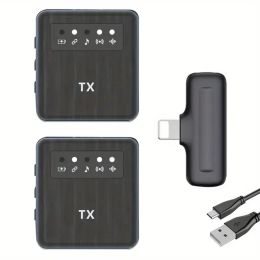 Sistema de micrófono Lavalier inalámbrico SX8, micrófono de grabación de Audio y vídeo y sonido para iPhone, Android, teléfono móvil, portátil, PC en vivo