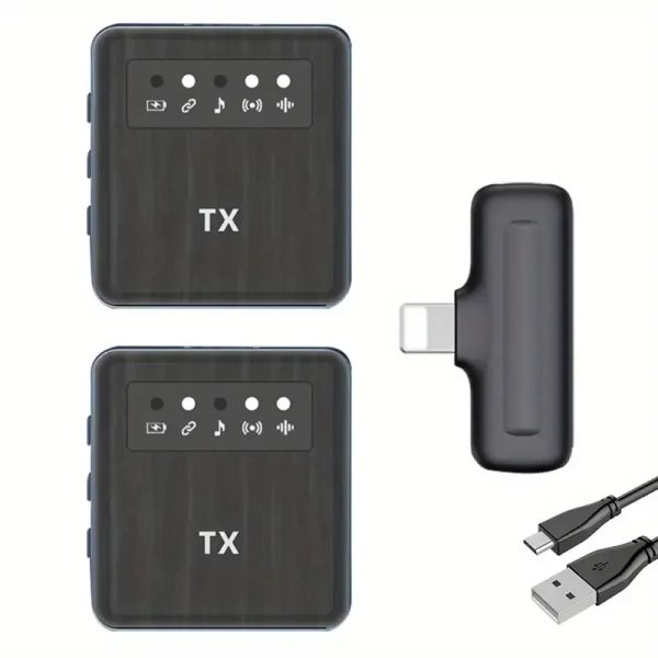 Système de Microphone Lavalier sans fil SX8, micro d'enregistrement Audio et vidéo vocal, pour iPhone, Android, téléphone portable, ordinateur portable, PC en direct
