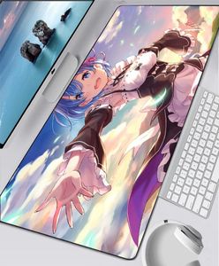 SXEY RE ZERO ANIME GIRLE Large Gaming Mouse Pad Lock Edge Mate Mat Clavier Clavier PAD BURAT MAT TAGLE MATE MOUSEPAD POUR CSGO MANGA3529343