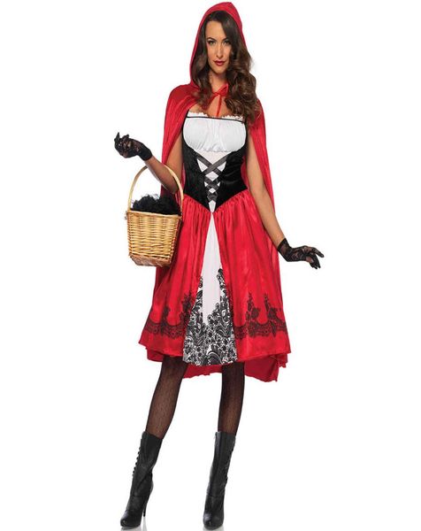 SXXL Grande Taille Halloween Cape Petit Chaperon Rouge Costume Cosplay Jeu de Rôle Uniforme Robe et Manteau Ensemble Vêtements for8615978