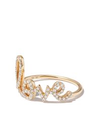 Sydney Evan gran anillo de compromiso de joyería con diamantes Love Script de oro amarillo de 14kt, diseñador personalizado para oro rosa