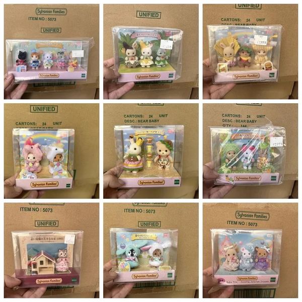 Sylvanian Families Anime Girl Figures Baby Series Figure Furniture Set Pvc Statue Modèle Doll Collection Ornements Cadeaux Jouets 240301