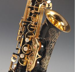 Sylzkr nuevo Alto Saxophone Gold Key Super Professional Regalo de boquilla de saxo negro de oro negro de alta calidad