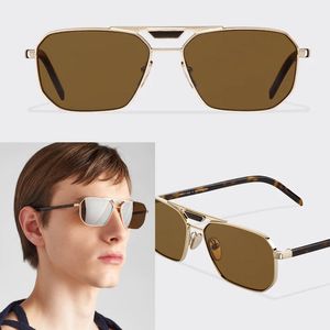 Symbole authentique designer Lunettes de soleil Or Homme Femme Homme Noir Verres VPR58 Brillant Luxe