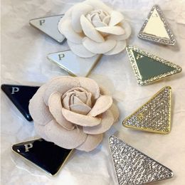 Symbole Eeuwige Crystal Classic Metal Inverted Triangle Logo Jewels broche brocht pins borstpi man vintage dame elegante damesjack dames clip decoratie