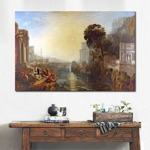 Paysages symboliques Didon bâtiment Carthage par Joseph William Turner peinture toile artisanale Art cuisine décor