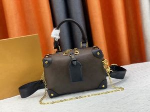 Symmetrische Trunk Box Bag Petite Malle Bag echt leer Zacht Mini Emmer Schoudertassen City Keep Pouch Damesmode Nieuwe Cross Body handtas Serienummer