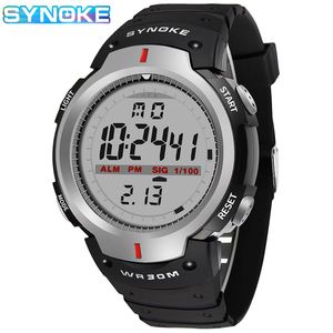 Reloj deportivo SYNOKE a la moda para exteriores, reloj multifunción para hombre con pantalla grande, reloj despertador, reloj Digital resistente al agua para hombre