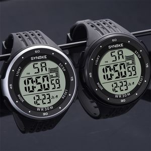 Synoke Men Digital Watches sport waterdicht horloge led display grote dial elektronische horloges chronograph relogio masculino XFCS 220530