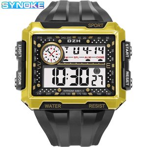 Synekesporten Herenhorloges Waterdichte Big Dial LED Horloge Mannelijke Elektronische Klok Mannen Digitale Horloge Militaire Horloges Reloj Hombre G1022