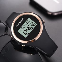 SYNOKE-reloj Digital para mujer, cronómetro resistente al agua hasta 50M, deportivo, luminoso, multifunción, LED, pulsera electrónica, 240202