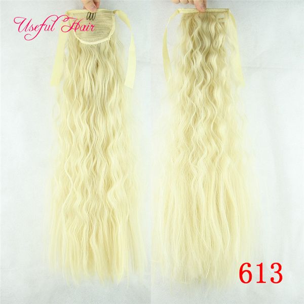 Sintético Afro Kinky Hair Pony Tail Postizos Cordón Ponytails peine cola de caballo rizado extensión de cabello rubio clip en extensiones de cabello