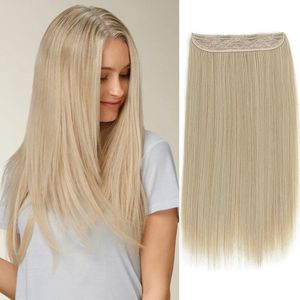 Blonde synthétique long Clip droit 4 en extension de cheveux 22inch 150g Kanekalon Futura One Piece Clips pour femmes