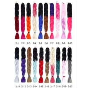 Tressage synthétique Hair 165g plié 32 pouces Ombre deux couleurs synthétiques jumbo crochet tresse twist raies extensions