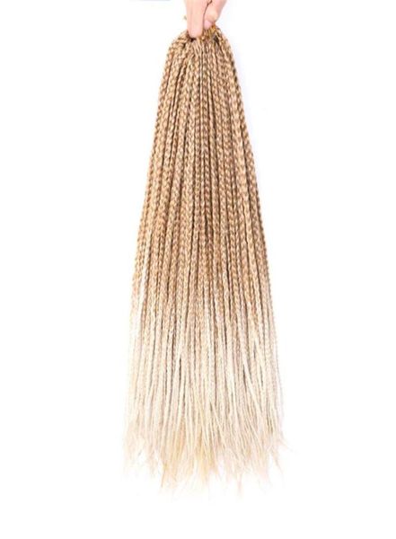 Extensión de cabello trenzado sintético Trenzas de ganchillo Trenza de caja de 1822 pulgadas 30 Rootspack Ombre 80 gpc Fibra térmica Trenza a granel rosa Senegal1686983797