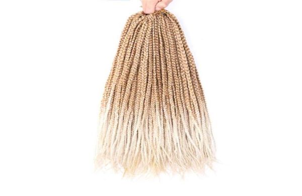 Extensión de cabello trenzado sintético Trenzas de ganchillo Trenza de caja de 1822 pulgadas 30 Rootspack Ombre 80 gpc Fibra térmica Trenza a granel rosa Senegal1688011040