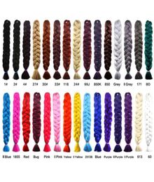 Extensiones de cabello de trenzado sintético 82 pulgadas desplegadas 165GPCS Long Jumbo Braids Crochet Hair Extensions Más colores7189778