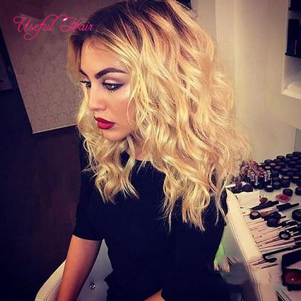 Perruque tressée synthétique perruques tressées courtes style vague basse longue couleur blonde bouclée ombre bug perruques pour femmes blanches cheveux synthétiques noirs