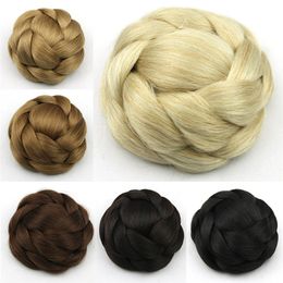 Synthetische bun Gevlochten clip in Chignons Simulating Menselijk Hair Extension Upo Buns for Women Hairstyle Tools SP-161