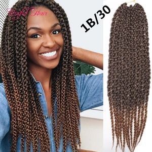 Synthetische ombre vlechten haar doos vlechten 22 inch vlecht in bundels 3D-kubieke twist haak vlechten haar 120 g kubieke haak haarextensies