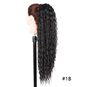 Extension de cheveux synthétiques en queue de cheval 28 pouces 70CM vague brésilienne longue enveloppante autour de fausses queues de cheval bouclées queue de cheval Ombre prêle pour les femmes