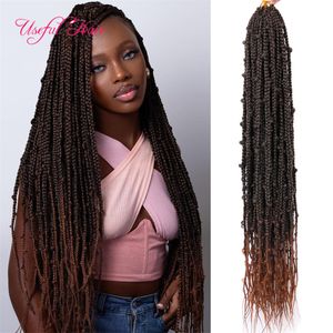 Sintético Crochet Trenza Cabello Mariposa Locs Jungle Box Trenzas 3s Box Soft Locs Crochet Hair Twist Locs Cabello rubio para mujer negra