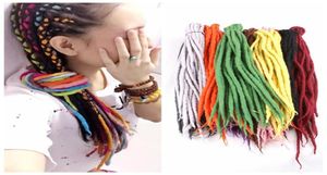 Synthetische haakvlechten Haar Nepal Filted Wool Dreadlocks Synthetische vlechthaarextensies 90cm120cm 24Colors Popular3444649