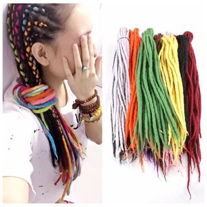 Synthetische haakvlechten Twist Haar Nepal Felted Wool Dreadlocks Synthetische Vlechten Hair Extensions 90cm-120cm 24 kleuren Populair