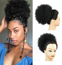 Cabello rizado sintético Ponytail Buns African American Buns cortos Afro Kinky Curly Wrap Drawstring Puff Cail Buns44476130