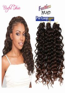 Synhetic Deep Wave Style Tress Water Wail Crochet Trenzitos de crochet Extensiones de cabello rizado profundo 3x trenza Savana Bohemian Hair 3PCPA3434683