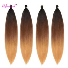 Trenza fácil sintética para trenzas gigantes de trenzas crochet cabello ombre color ez trenzando extensiones de cabello para mujeres negras chicas marrón