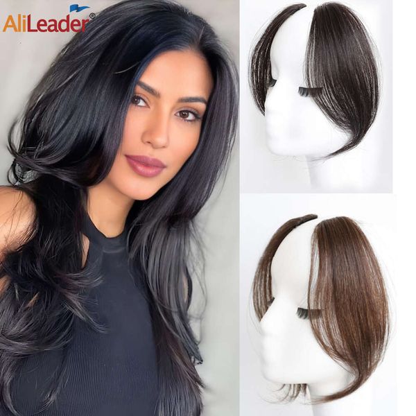 Cepaliente sintético Flequing Bangs 2pcs Middle Part Dos lados Piezas de cabello de Bang en extensiones para mujeres niñas