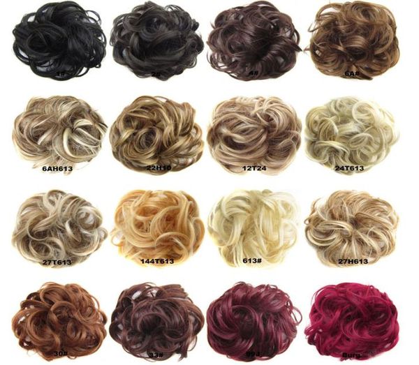 Chignon synthétique Donut noir marron, 45 couleurs, 30g, coussinet de Chignon, corde élastique, bande de caoutchouc, Extensions de cheveux, 8798156