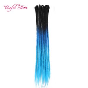 Extensiones de cabello sintético 16 colores Clips Clips largos y rectos en fibra de alta temperatura Extensiones de cabello de ganchillo negro Dreadlocs