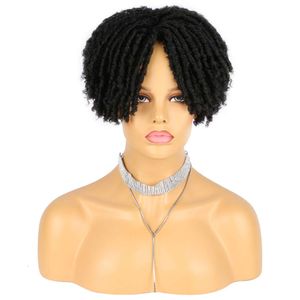 Synthetische haarmachine Hollow African Dreadlocks Toupee Dreadlocks Pruiken voor mannen Toupee Korte krullende pruiken