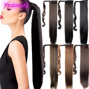 Pièce de cheveux synthétiques droite crochet et boucle fibre chimique 110g 4 #2 #613 # couleur 24 pouces Extensions de cheveux soyeux