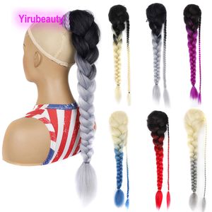 Pontail de cheveux synthétiques Africain Dirty Braid Ponytail Mesdames Personnalité à trois brins de taille de fibre chimique