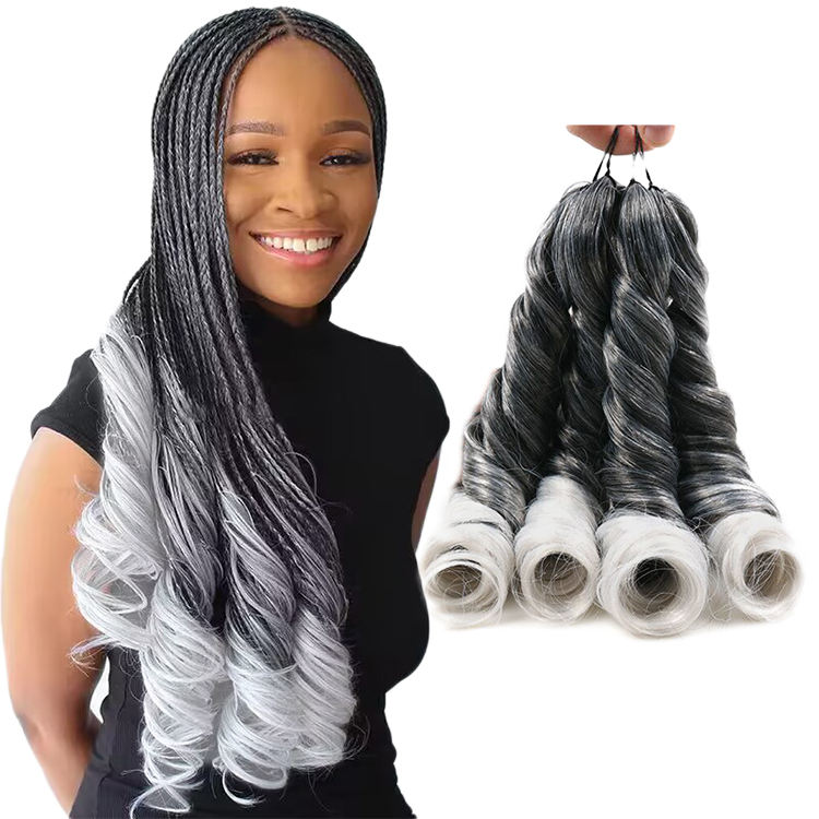 Synthetic Hair Pony Style 24 Inch Loose Body Wave Curly Spiral Curls Spanish Extensions French Curl Braiding Hair