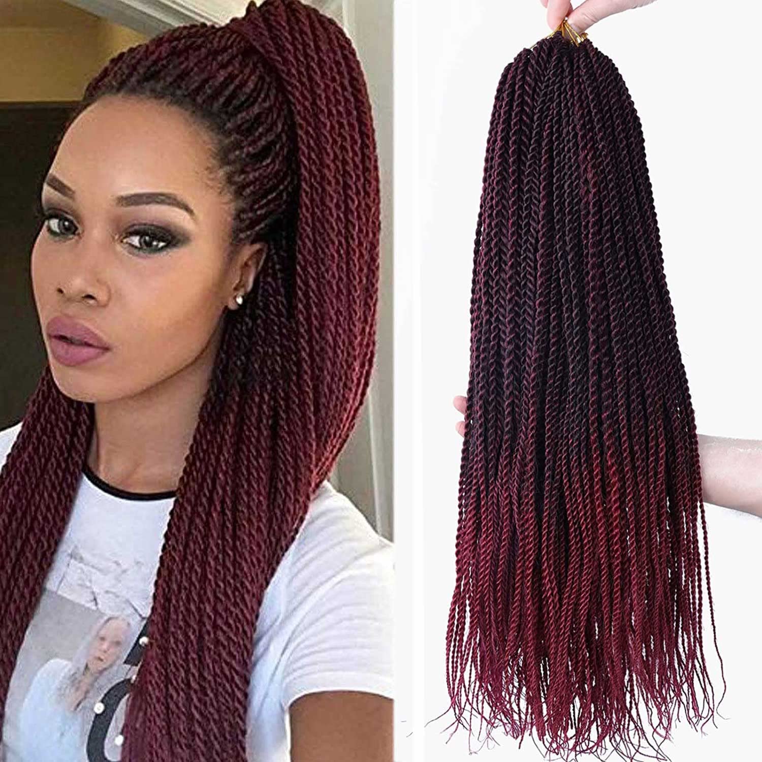 Cheveux synthétiques Sénégalais Twist Crochet Tresses Cheveux 30 Brins / Pack Kanekalon Ombre Tressage Extensions de Cheveux