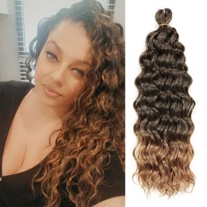 Synthetische Hawaii Ocean Wave Crochet Twist Hair Afro Kinky Curly Braids Hair Extension for Women Black African Curl