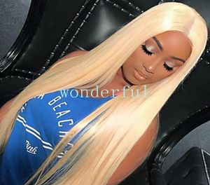 Perruque Lace Front Wig synthétique blonde lisse, cheveux synthétiques, naissance des cheveux naturelle, partie centrale blonde, perruques naturelles longues pour femmes 039s Hal33297155290789