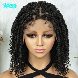 Synthetische Lace Front pruik Butterfly Locs gevlochten pruiken Dreadlock pruik 14 inch korte knooploze pruiken voor zwarte vrouwen synthetische pruik 240226